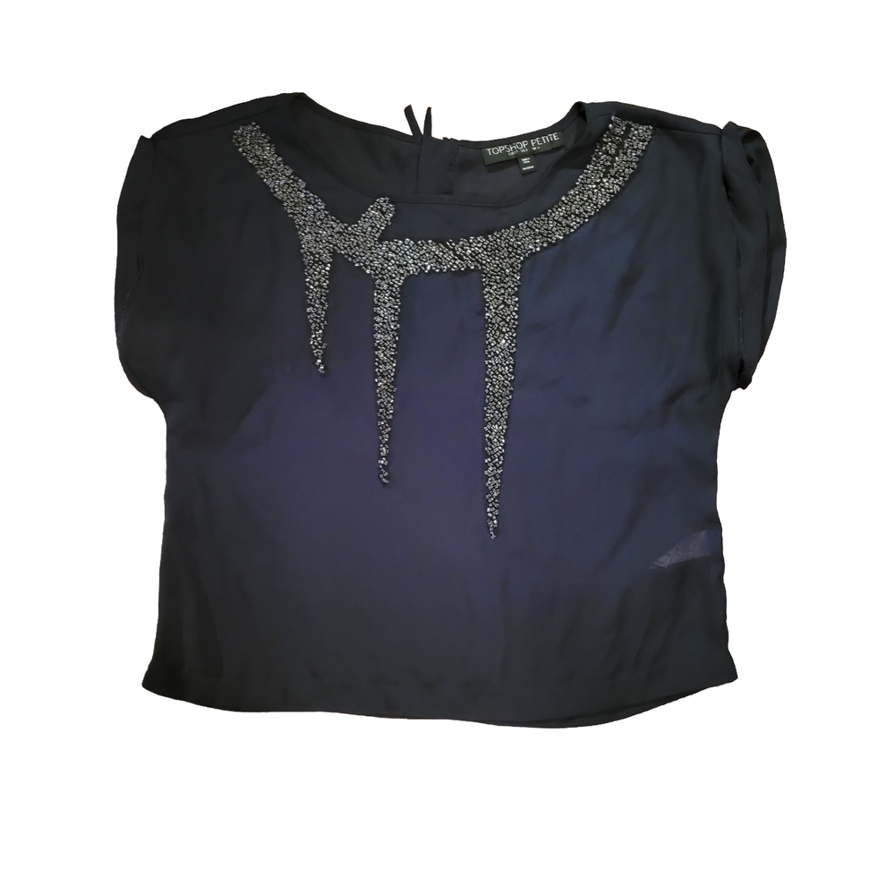 Topshop Black Embellished Women's Top